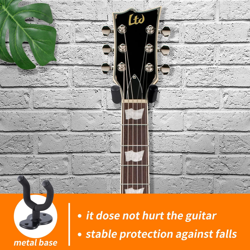 Donux Guitar Wall Mount,Ukulele Hanger Hook Holder Stand Guitar Hangers Hooks for Acoustic Electric Bass Guitars and Ukulele (4 Set) 4 Set