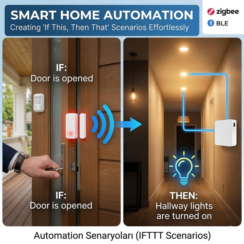 Smart Multi-Mode Gateway, Zigbee 3.0 & Bluetooth Mesh Hub, Tuya Smart Life App Control, Compatible with Alexa & Google Home, 2.4GHz Wireless Bridge (White)