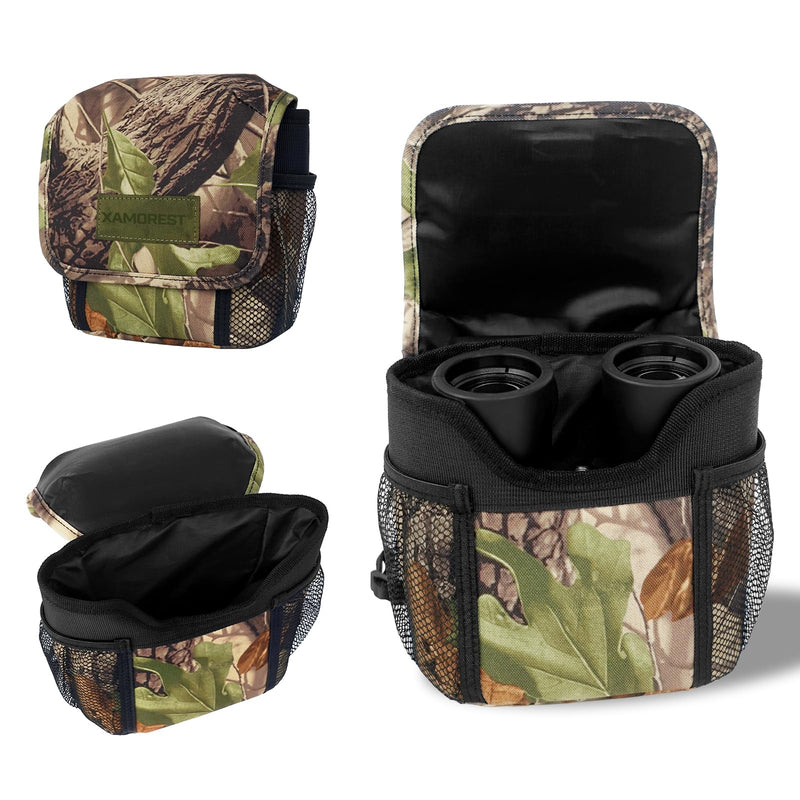 Universal Binocular Case, Binocular Harness for Hunting Case with Adjustable Shoulder Straps 2 Mesh Pockets for Hiking, Hunting, Backpacking, Outdoor Travel GREEN