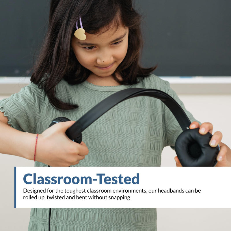 Cyber Acoustics 3.5mm Stereo Headset (AC-5002) – Durable, Crisp, and Clear Communication in Classrooms and at Home 1 pack without adapter