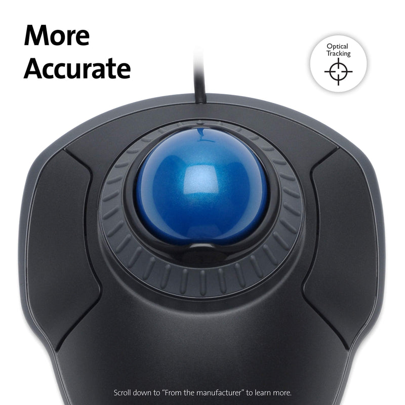 Kensington Orbit Trackball Mouse with Scroll Ring (K72337US) Black wired usb