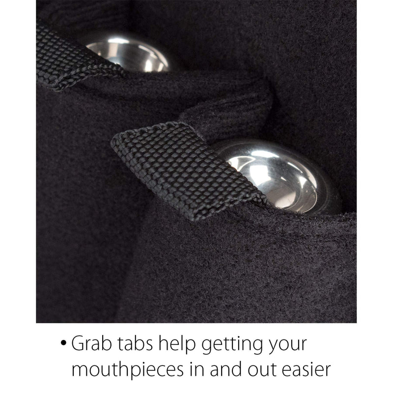 Protec French Horn Mouthpiece Pouch (4-Piece) -Nylon with Zipper Closure (Model A213ZIP), Black