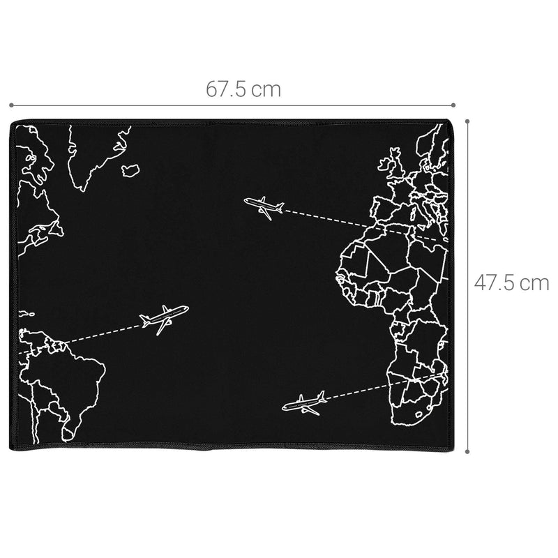 kwmobile Computer Monitor Cover Compatible with 27-28" Monitor - Travel & Explore White/Black Travel & Explore 02-01