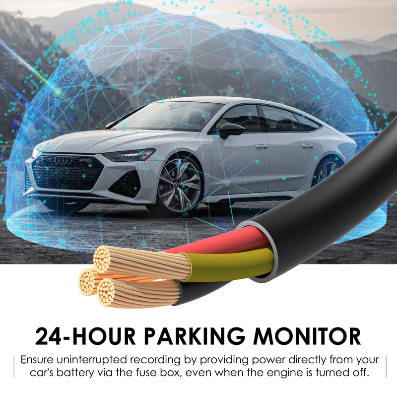 [AUSTRALIA] - Pelsee Dash Cam Hardwire Kit, Full Set Hard Wire Kit Fuse for P1 Duo Dash Cam Only, 12V-24V to 5V Car Dash Camera Charger Power Cord, 4 Fuse Cable and Installation Tool 