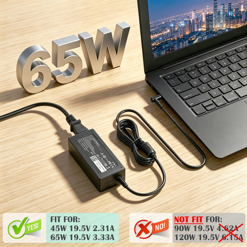 65W 45W Power Cord Fit for HP Laptop Charger Blue Tip 741727-001 721092-001 | for Pavilion X360 11 13 15 17 Stream 14 13 Computer Charging Cord HSTNN-DA40 719309-001, 19.5V 2.31A 3.33A
