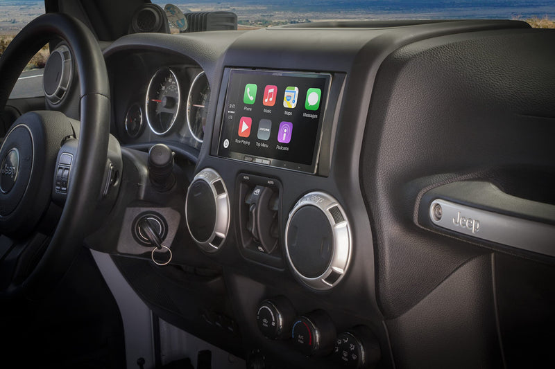 Scosche CR1291B Double DIN Dash Kit Compatible with Select 2007-2019 Chrysler, Dodge & Jeep Vehicles Black Dash Kit Only
