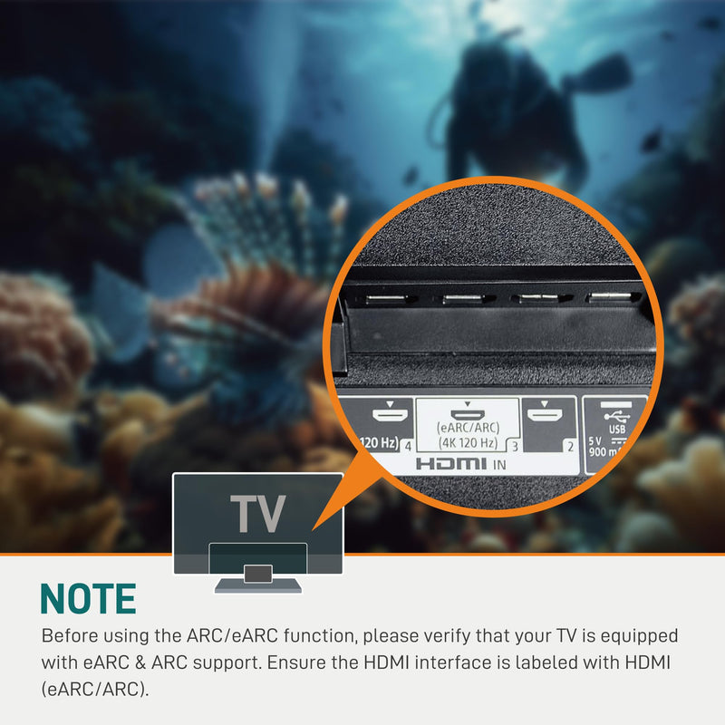 eARC/ARC HDMI to Optical/Coaxial Audio Extractor, eARC/ARC Audio Converter, Aluminum Case, Supports PCM2.0 Dolby5.1 DTS5.1 for TV Soundbar, Headphone, Amplifier, Home Theater, TAA Compliant