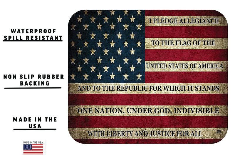 Patriotic Pledge of Allegiance USA Flag Mouse Pad Mat Mousepad for Laptop PC Gaming Home or Office