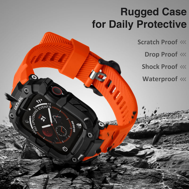 ULTIMAL Rugged Case with Band for Apple Watch 44mm,for Apple Watch Series SE/SE 2nd Generation/6/5/4,