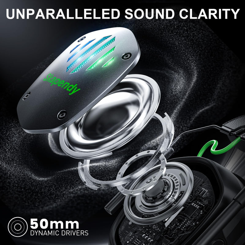 [AUSTRALIA] - Wireless Gaming Headset for PS5, PS4, PC, Switch – 2.4GHz & Bluetooth Headphones with Mic, 20ms Low Latency, 3D Stereo Sound, ENC Noise Canceling, RGB Lighting, 50H Battery Life Graphite Black 