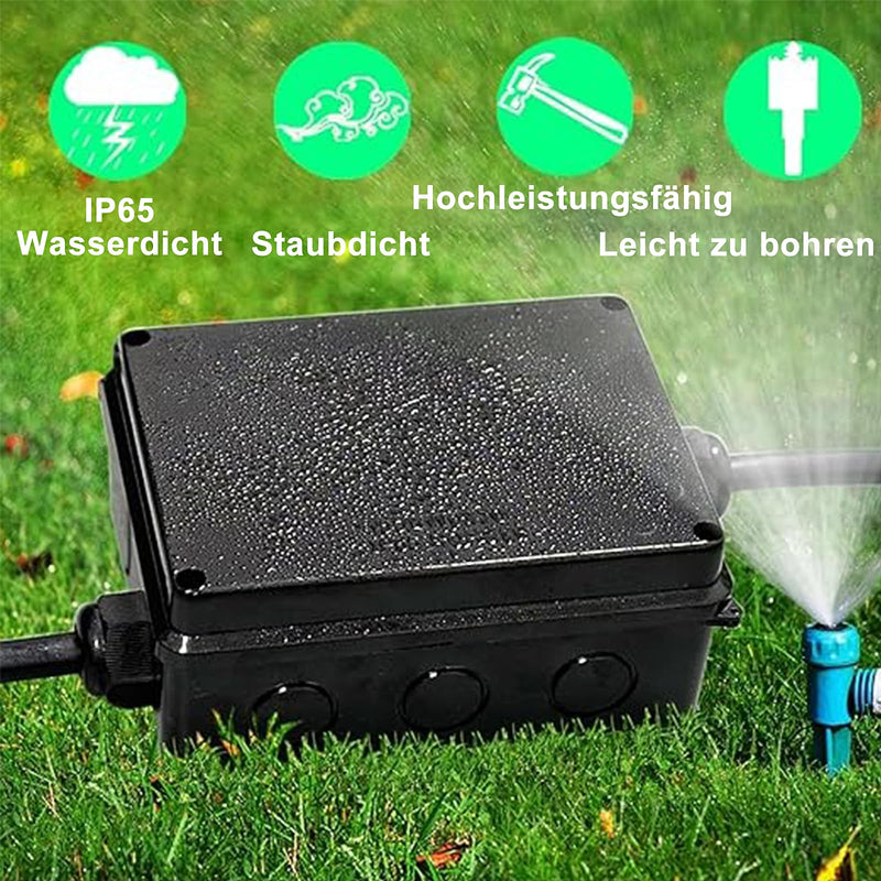 Elezenioc Junction Box Waterproof IP65 Surface-Mounted Junction Box, M25 Distribution Box, Large ABS Electrical Box, Outdoor Cable Connection, External Electrical Junction Box, Black (150 x 110 x 70