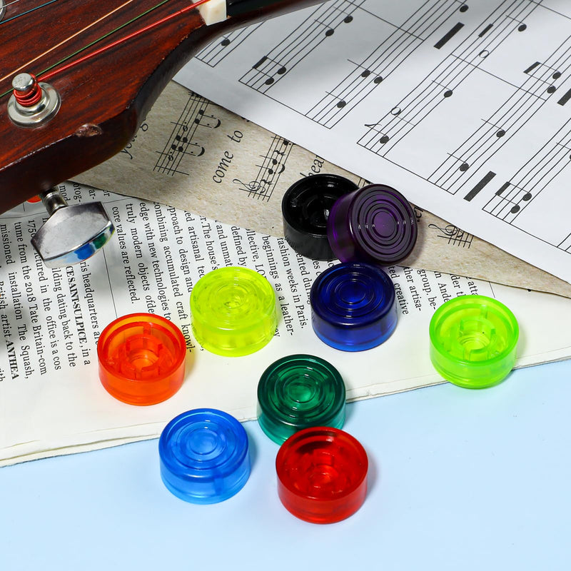 Guitar Effect Pedal Footswitch Toppers 18Pcs Foot Nail Cap Protection Cap Multi-colored Foot Switch Button Cover for Common Pedal Switches