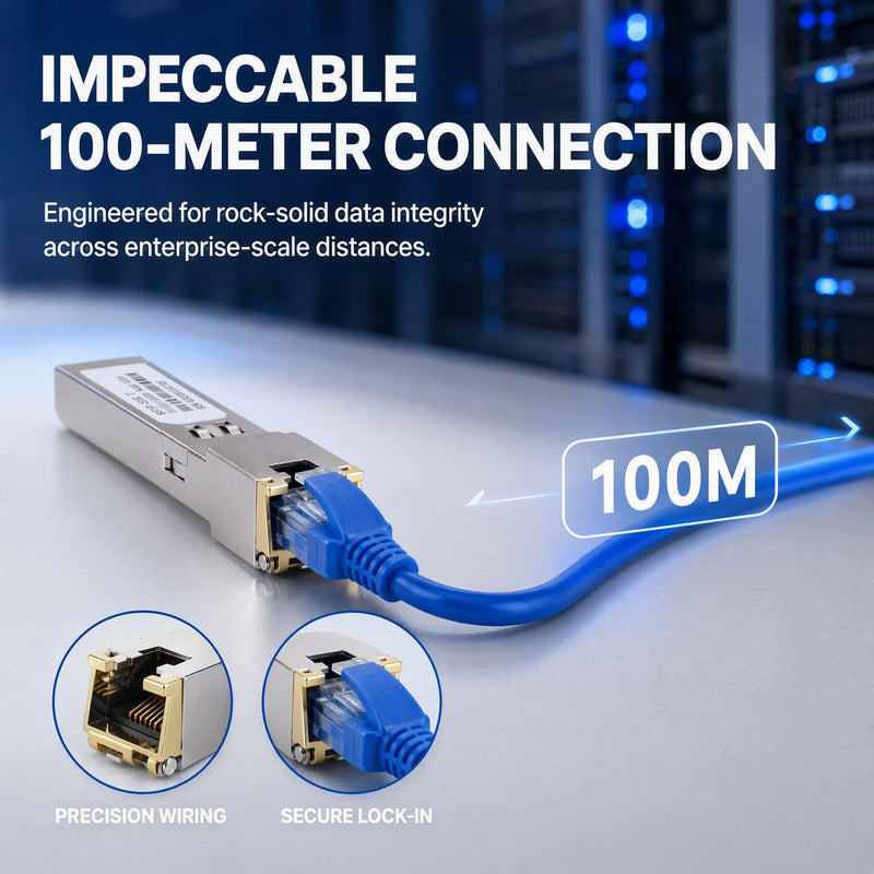 SFP Transceiver, SFP to RJ45, 1.25G Copper SFP to Ethernet Module (2PCS) | 10/100/1000Mbps Adaptive, Hot Pluggable, High Compatibility for Cisco Mikrotik Ethernet Switch 2PCS