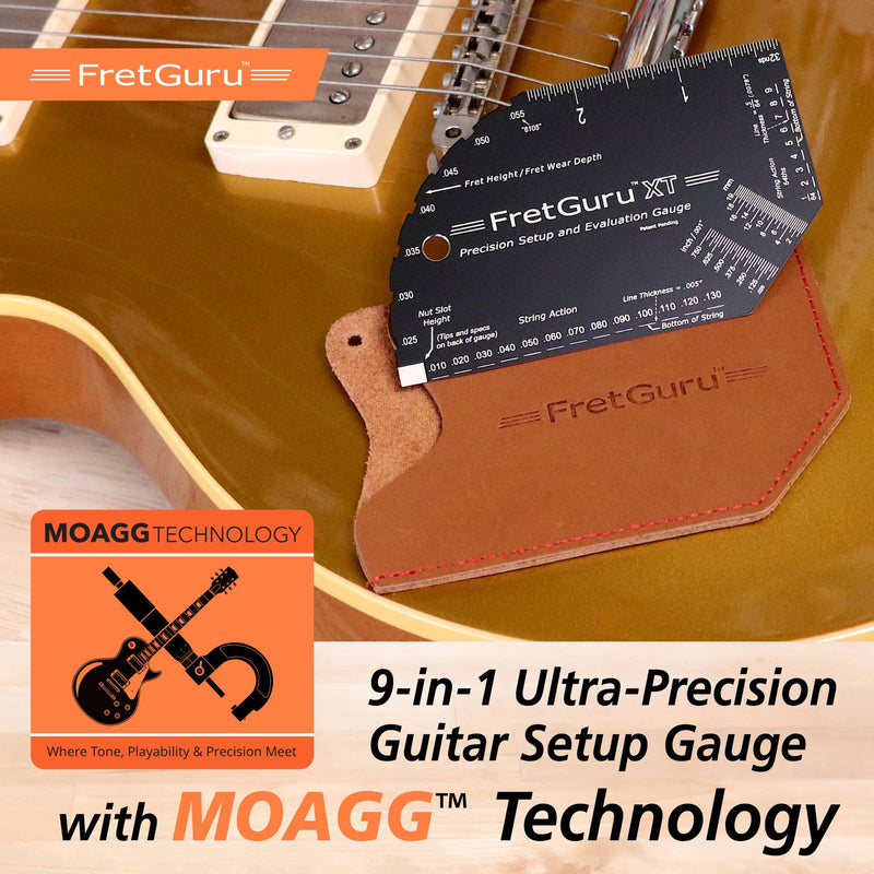 [AUSTRALIA] - FretGuru XT Guitar String Action Gauge – Pro Fret Rocker, Bridge & Pickup Spacing Ruler, Advanced Ultra-Precision, MOAGG™ Technology – Guitar Setup Tool for Luthiers with Fret Height/Fret Wear Checker XT Gauge 