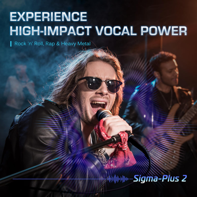 CAROL Sigma-plus2 XLR Wired Vocal Microphone – Dynamic Supercardioid Mic with Dual Shock Mount Tech for Singing, Rock & Metal Band Performances, Includes Mic Clip, 14.8ft XLR Cable & On/Off Switch Σ-plus 2
