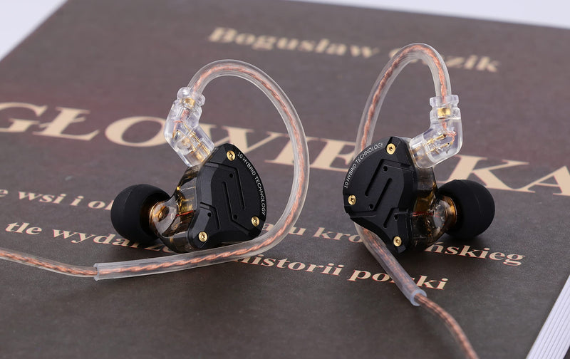 Linsoul KZ ZS10 Pro in Ear Earphones(Without Mic, Dark Black) +Tripowin Zonie 16 Core Cable(Recessed 2pin, 3.5mm, Violet)