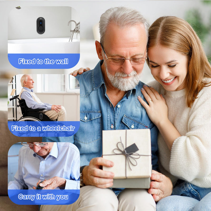 [AUSTRALIA] - Wireless Caregiver Pager Call Button Nurse Call System 500Ft Range with LED Number Display for Elderly/Patient/Disabled at Home/Hospital/Clinic(6 Waterproof Call Button & 1 Receiver) 6 call button + 1 receiver 