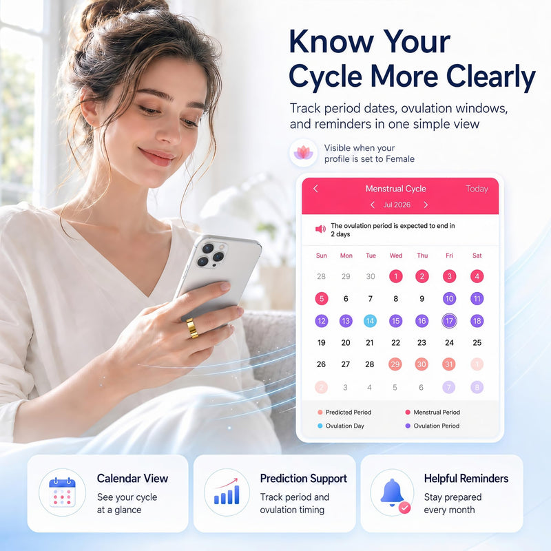 Smart Ring Fitness Tracker for Men & Women with Sleep, Heart Rate & SpO2 | No Subscription Fee, 180+ Sports, Stress Tracking, Women's Health, IP68 Gold 9