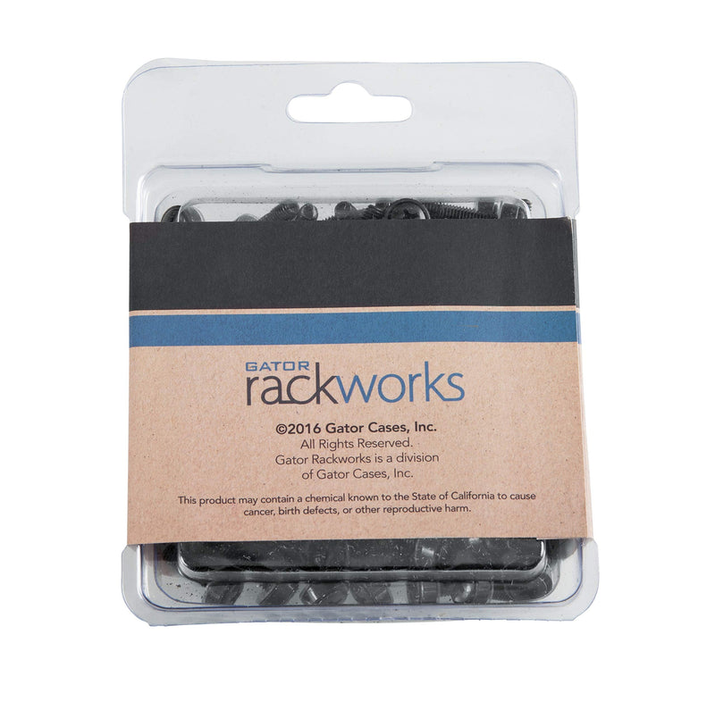 Gator Rackworks Standard Size Rack Screws; 25 Pack (GRW-SCRW025) , Black