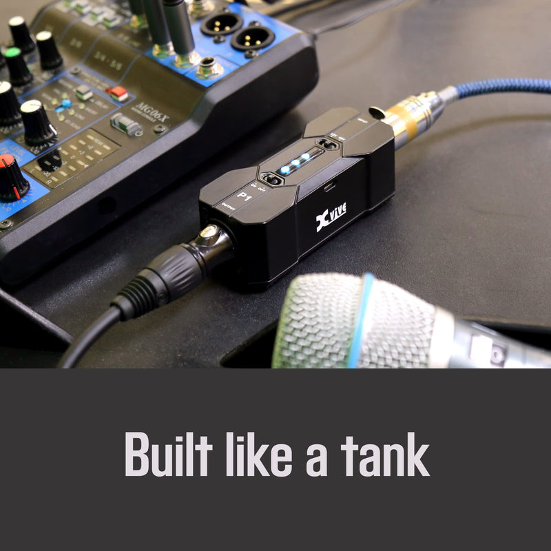 Xvive P1 Phantom Power Supply for Microphone Preamp,Condenser Microphones,Shotgun Mic,with XLR Cable P1+XLR