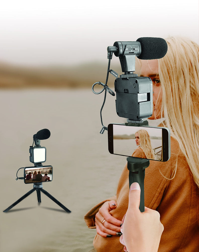 Acuvar Vlogging Kit for Smartphones, iPhones, Android, Tablets, DSLR, Cameras for Online Live Streaming, Video Conference, YouTube, Instagram TikTok 3) Starter Kit