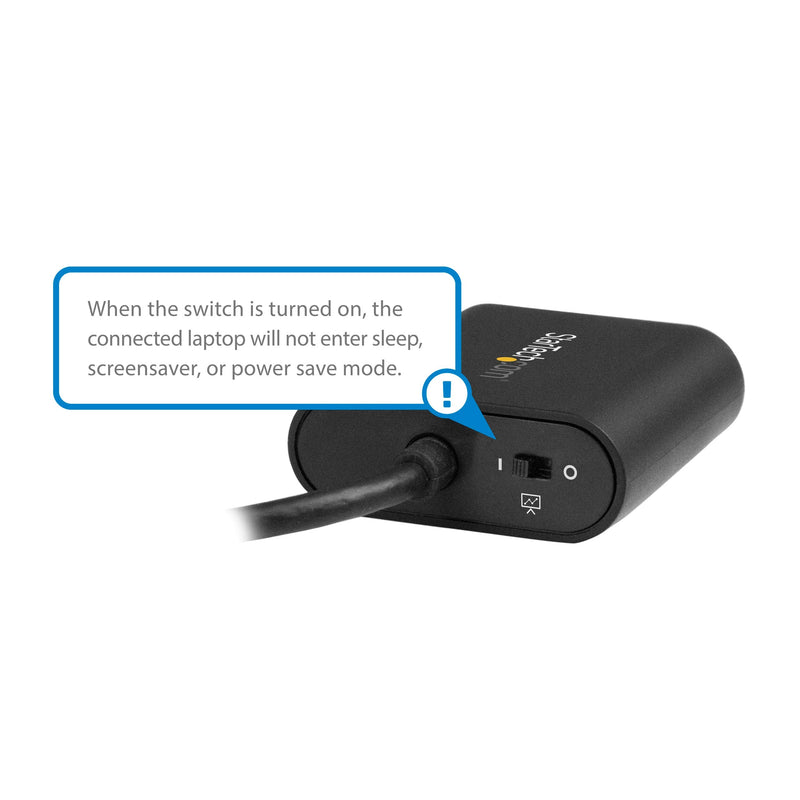 StarTech USB-C to VGA Adapter, 1920 x 1200, TAA, HD video (CDP2VGASA) | USB-C to VGA monitor or projector, Presentation Mode toggle