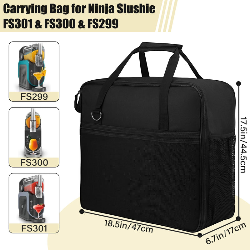 Ninja Slushie Machine Carrying Bag for FS301 & FS300 - Portable Travel Storage Case with Side Opening, Thick Padded Protection Cover for Ninja Slushie, Ninja Slushie Machine Accessories