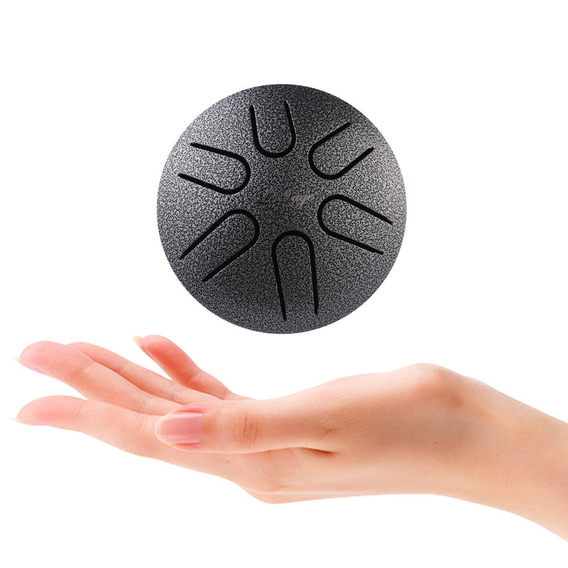 LeSage Steel Tongue Drum 3 inch 6 note Mini Handpan Drum for Adults Set Percussion Instrument for Meditation Yoga Chakra Sound healing Drum Silver 3 in 6 note