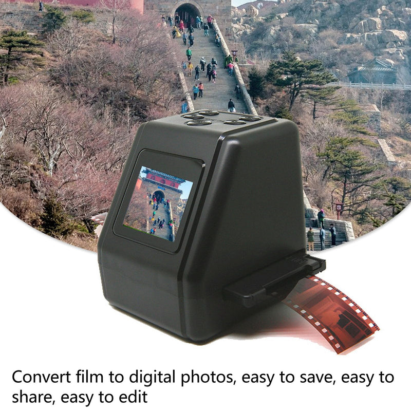 Film Scanner 12MP Digital Photo Negative Converter with 2" Screen - Transfers 135 126 110 8mm Slides to JPG for Easy Digitization