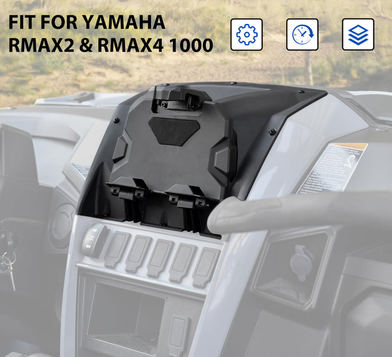 Tablet Holder for Yamaha RMAX2 / RMAX4 1000 2021-2023, Black, Portable Electronic Device Mount, Compatible with Smartphones | Adjustable Navigator Mount, Extra Storage Box, Matte Black, Portable Ipad Mount Holder, Durable PP Plastic, Easy Installtion