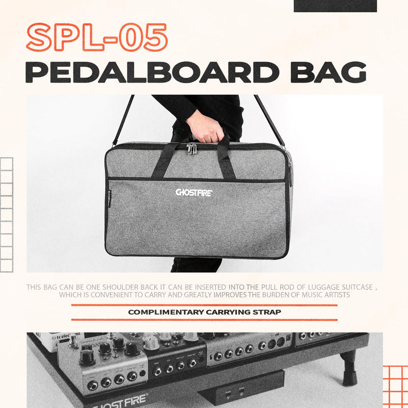 Ghost Fire Guitar Pedal Board Bag Effect Pedalboard Bag Accessory Storage Bag Carry Case 23.6x13.4x4.7in 23.6"x13.4"