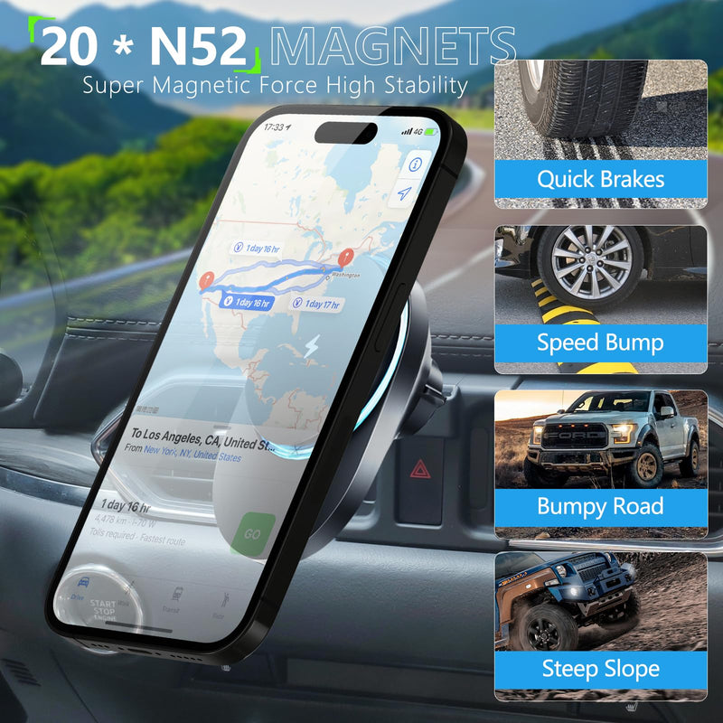 CLEC for Mazda CX-5 2017-2025 Magnetic Wireless Car Charger Phone Holder Mount Custom Fit for Mazda CX-5 2017-2025 15W Fast Charging Car Phone Holder Wireless Charger
