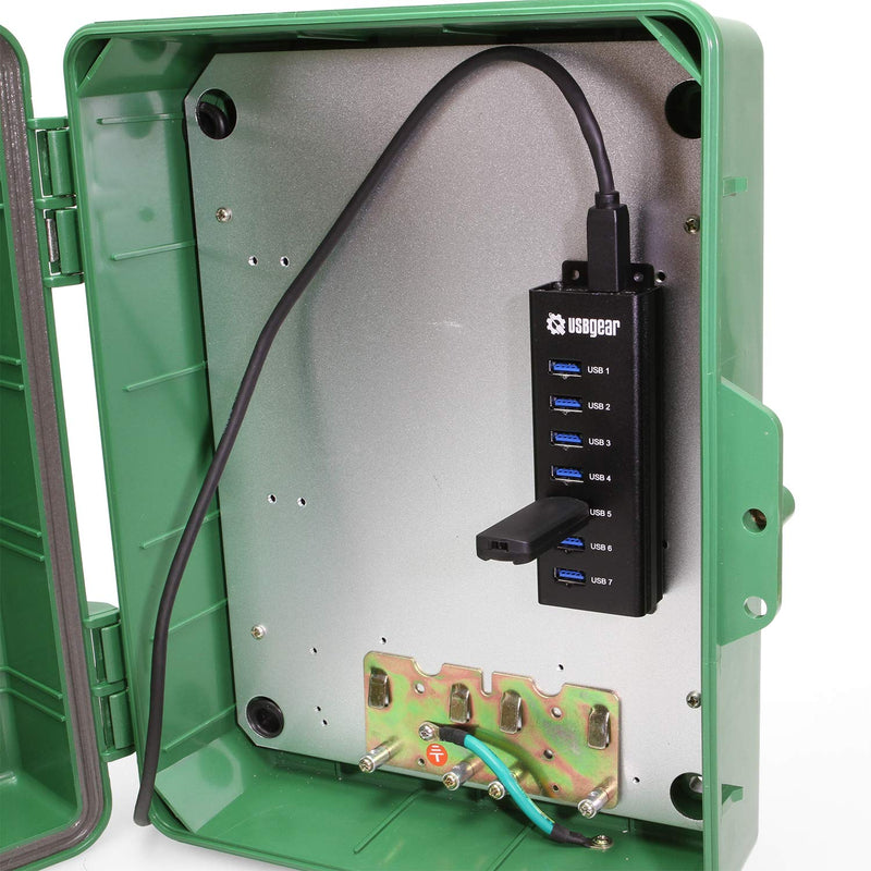 USBGear 7-Port USB 3.2 Gen 1 Charging and SuperSpeed Mountable Data Hub
