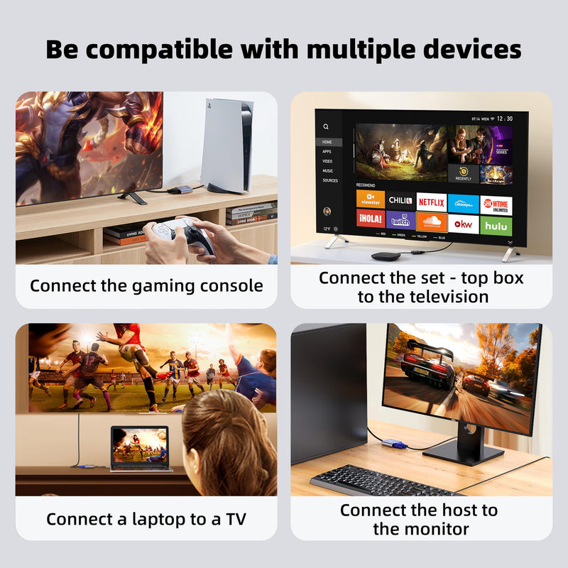 HDMI to VGA Adapter(10pack),1080P HDMI Male to VGA Female Adapter | Plug & Play, No Driver, Gold-Plated, for Monitor, PC, Laptop, TV Box, Xbox 10