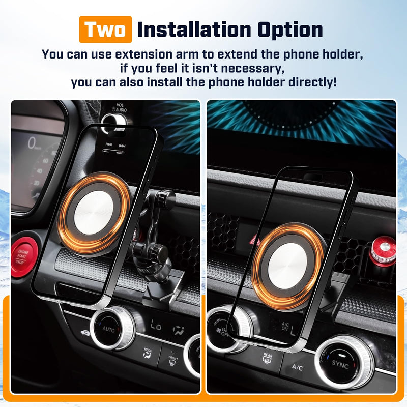 Karltys Magnetic Phone Mount for Honda CR-V 2023-2026 | Custom-Fit Air Vent Car Phone Holder with Zinc Alloy Base, 360° Adjustable Arm, Strong Magnetic Hold, Includes Metal Ring 23-26 CRV