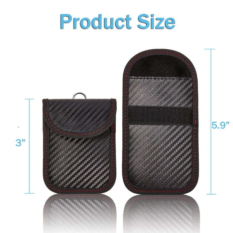 Faraday Key Fob Protector - 2 Pack Mini Anti-Theft Pouch Key Fob RFID Signal Blocking Faraday Bag for Key Fob