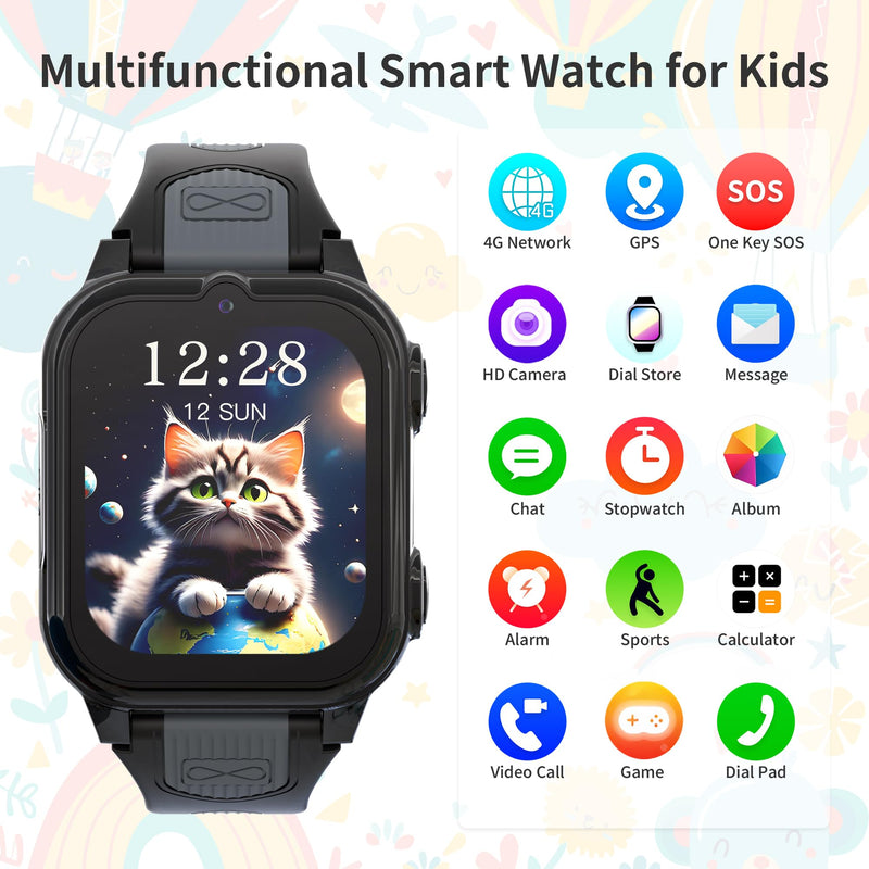 Citfis C6 Kids Smart Watch for Boys with GPS Tracker(Black)