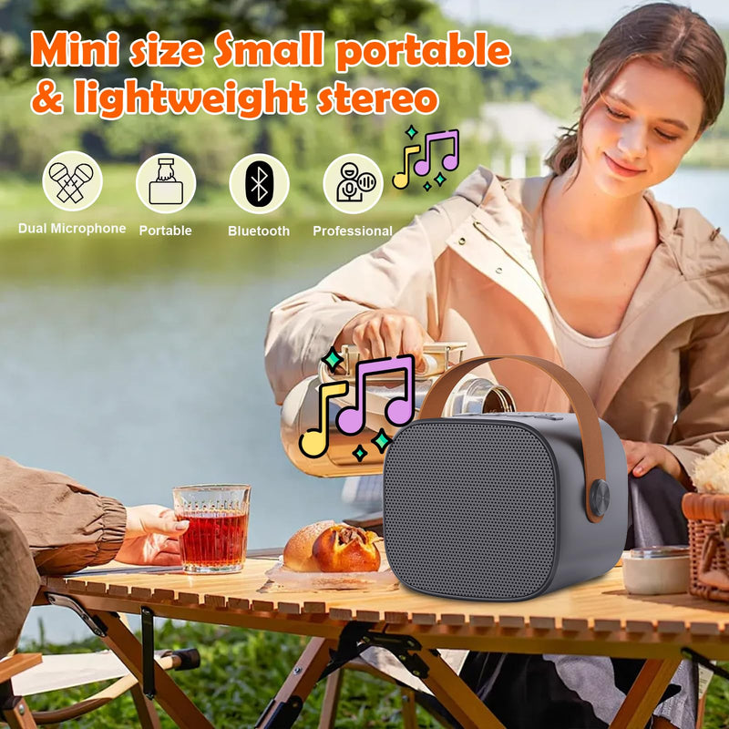 Mini Karaoke Machine for Kids Adults,Portable Bluetooth Karaoke Speaker for Adults Kids with 2 Microphones for 6 7 8 9 10 11 12 Years Old Girls Boys Gifts Toys for Christmas Birthday,Black Black