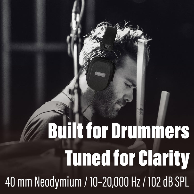Superlux HD667 Professional Drummer Isolation Headphones Wired - 32 Ω Over Ear Headphones with Noise Cancelling, Closed Back, Noise Reduction for Ear Protection Recording Monitoring Guitar Keyboard