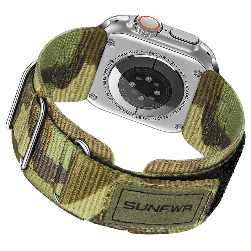 SUNFWR Compatible with Apple Watch Band 49mm 46mm 45mm 44mm 42mm, Rugged Velcro Straps for iWatch Ultra Series 10/9/8/7/6/5/4/3/2/1/SE, Tough Apple Watch Replacement Bands for Men Women
