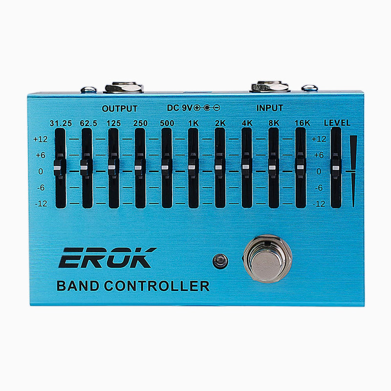 EROK EQ Pedal,10-Band Equalizer,(31.25Hz–16kHz) with ±12dB Gain/Attenuation for Each Band,for Electric Guitar Bass Eq Pedal,with Independent Controller Button