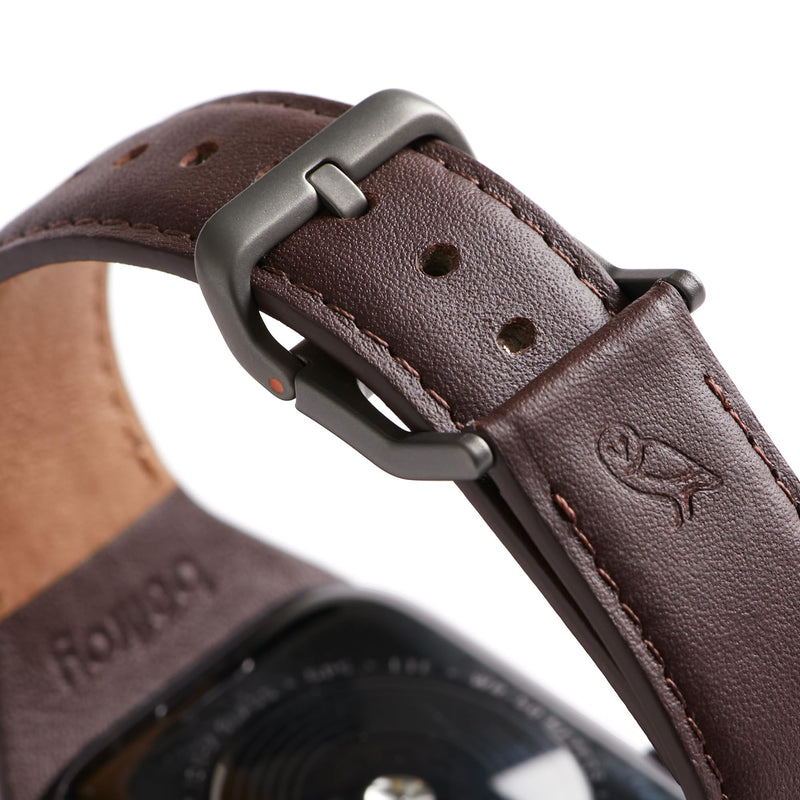Bellroy Classic Watch Strap, Compatible with Apple Watch 38-42mm - Ganache | Leather watch band compatible with Apple Watch 38-42mm, made for work or casual wear Ganache (Small)
