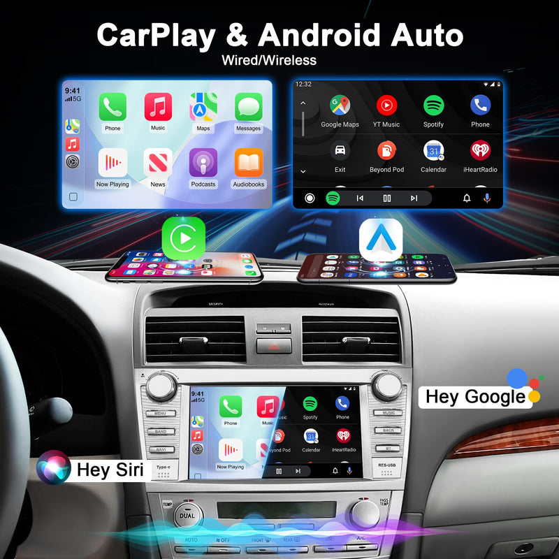 4Core & 32GB Android 15 OEM Car Radio for Toyota Camry 2007-2011 | Upgrade Wireless CarPlay & Android Auto with WiFi 6, Bluetooth 5.4, GPS, FM/RDS Radio, EQ, SWC, 1080P Backup Camera OEM-4Core-2GB RAM+32GB ROM