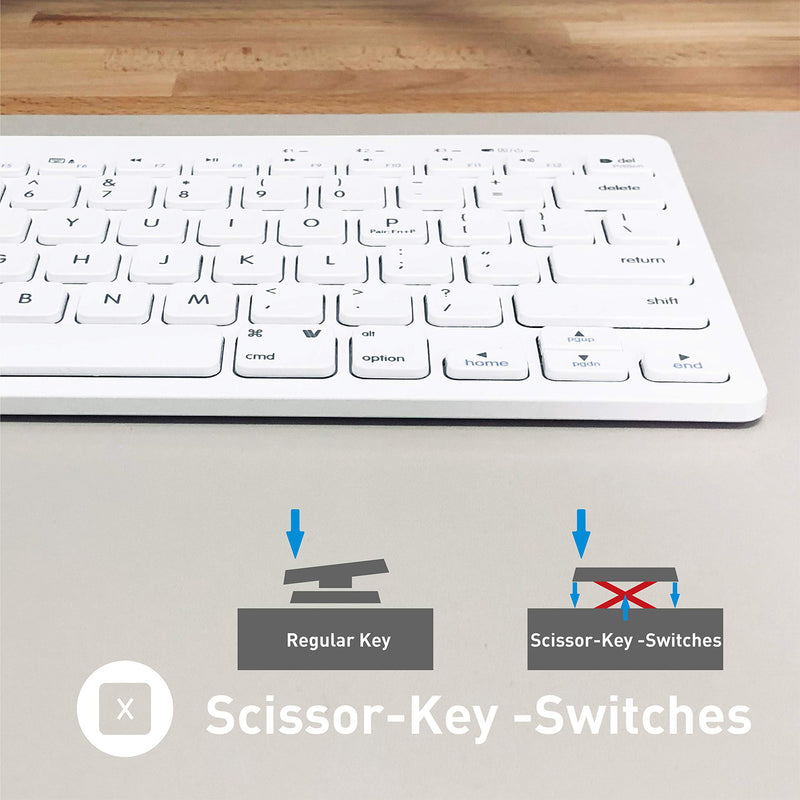 Macally Bluetooth Keyboard for Mac - Multi Device Wireless Keyboard for Mac Mini / Pro, Macbook Pro / Air, iMac, iPad, iPhone, PC, Laptop - Compatible Apple Keyboard Wireless Compact with Stand