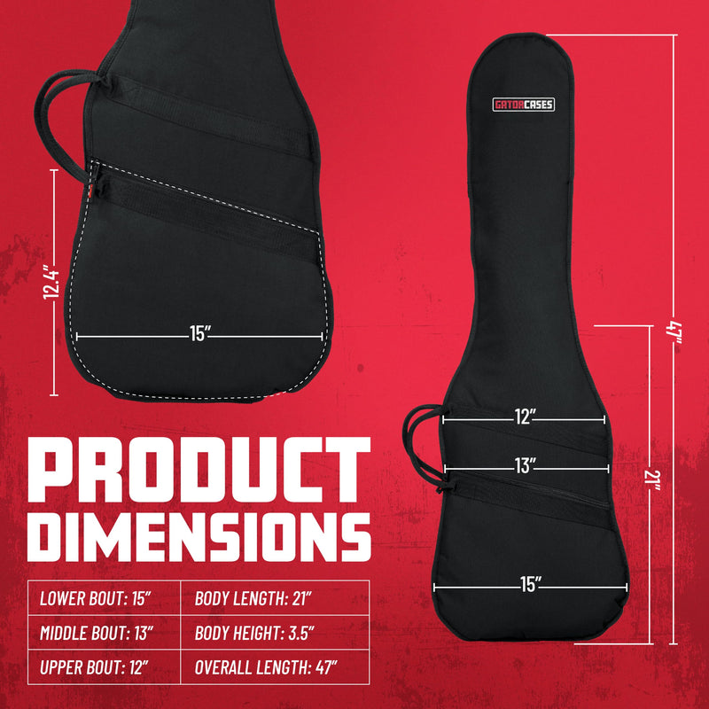 [AUSTRALIA] - Gator Cases Foam Padded Bass Guitar Gig Bag, Fits Jazz and Precision Style Bass Guitars up to 46.5" in Length (GBE-BASS) 
