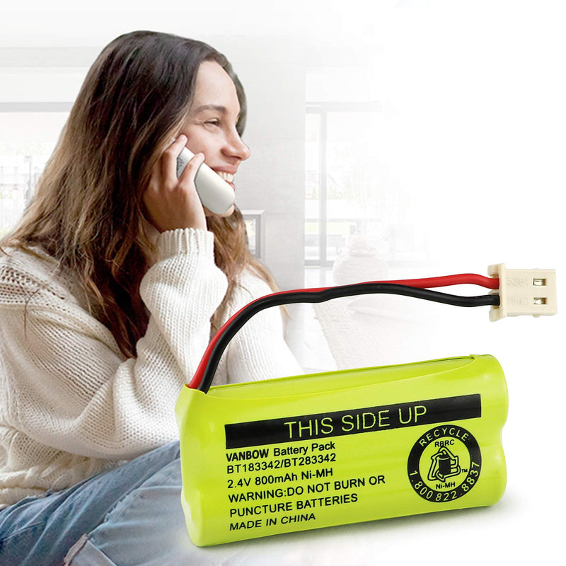 BT183342/BT283342 2.4V 800mAh Ni-MH Battery Compatible with AT&T VTech Cordless Phone Batteries BT166342/BT266342 BT162342/BT262342 CS6709 CS6609 CS6509 CS6409 EL52100 EL50003 (Pack 3) Pack 3