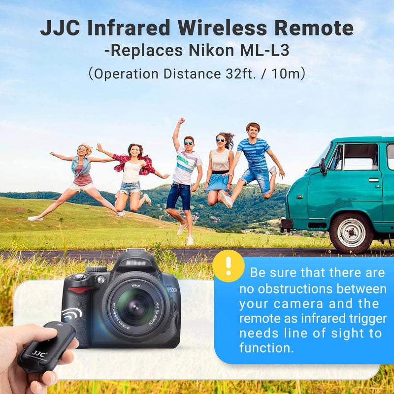 JJC Wireless Infrared Shutter Release Remote Control Replaces Nikon ML-L3 for Nikon D750 D610 D3400 D3300 D3200 D7500 D7200 D7100 D5500 D5300 D5200 D90 D80 Coolpix P900 P7800 P7700