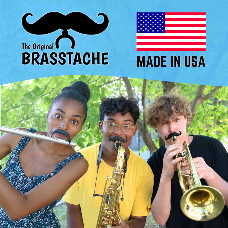 [AUSTRALIA] - Brasstache 2.0 for Kids - (2-pack) Clip-on Mustache for Brass Players, Original Mustache Size (French Horn) French Horn 