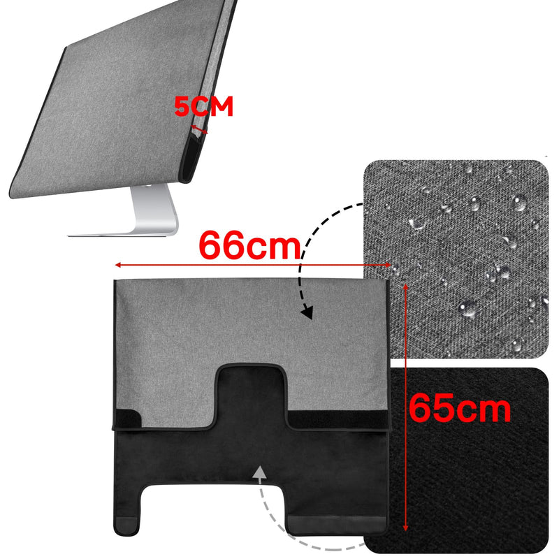 Monitor Dust Cover Compatible with 27 Inch iMac | Oxford Fabric Protective Cover, Dustproof, Compatible with iMac 27" All-in-One Desktop Computer, Gray, Snug Fit Design