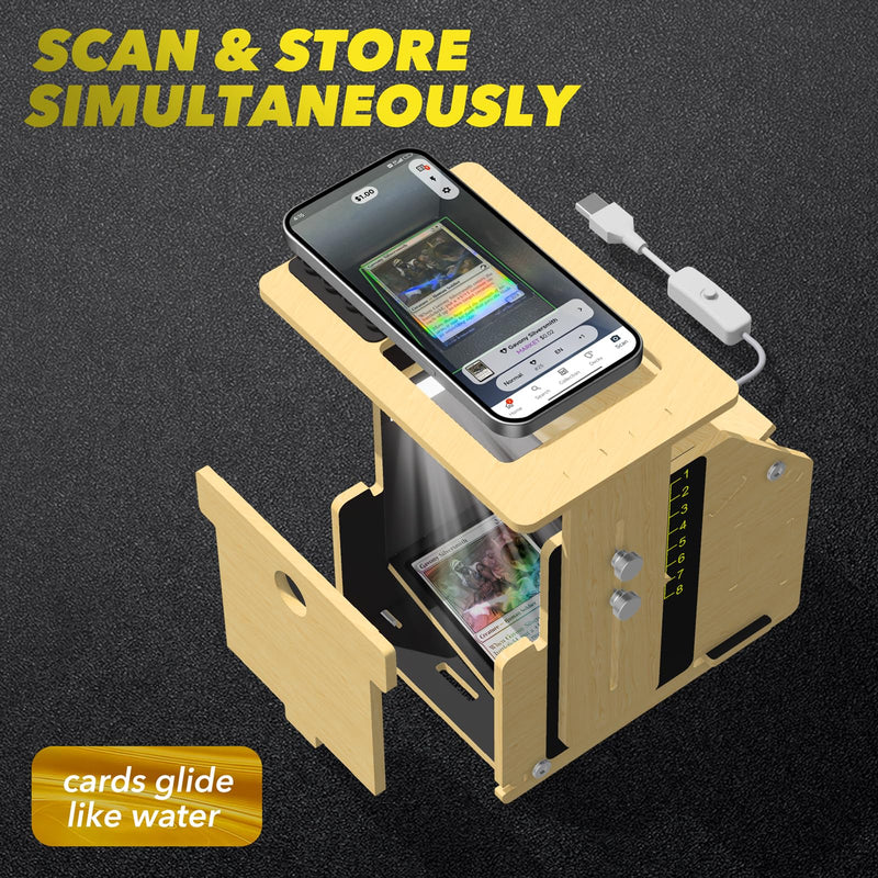 Card Scanner Stand for Trading Cards – MTG & TCG Card Scanner Stand with Light, Quickly Scan and Price Check Sleeved and Unsleeved Collectible Cards, Compatible with ManaBox App